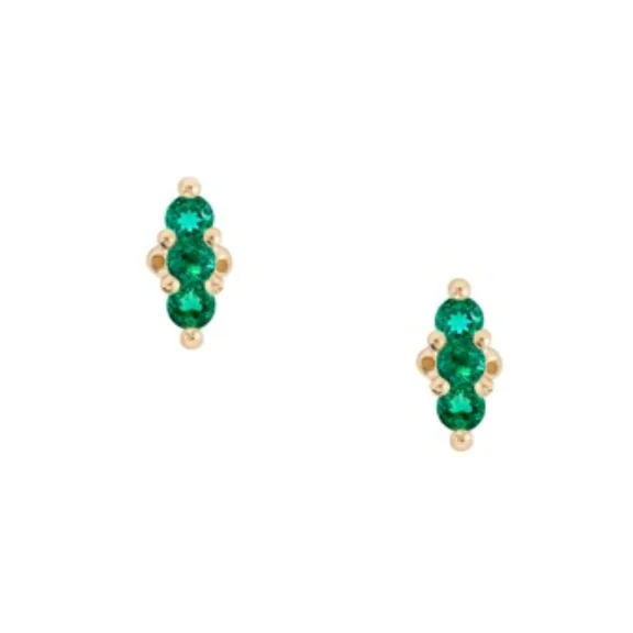 gold and turquoise statement ring Hope Studs, Emerald