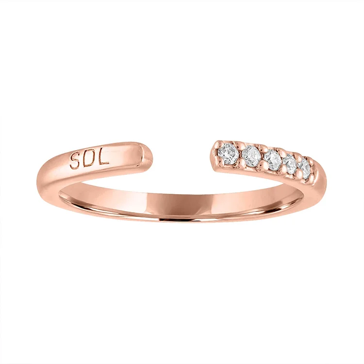 diamond wedding band for women Open Diamond Stack Band in Rose Gold Size 6