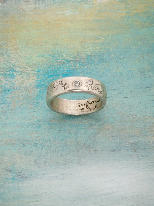 gold wedding band for men Infinite Love Diamond Ring