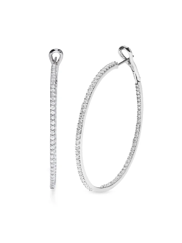 Infinity White Gold Hoop Earrings