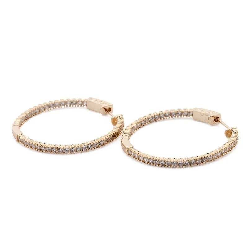 chunky chain necklace trendy Inside Out Hoops Medium Rose Gold Plated