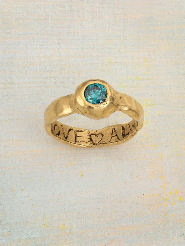colorful gemstone engagement ring Into The Blue Ring