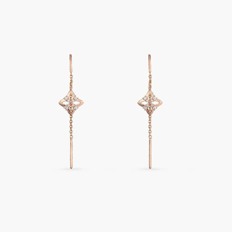 Ivy CZ Silver Chain Earrings