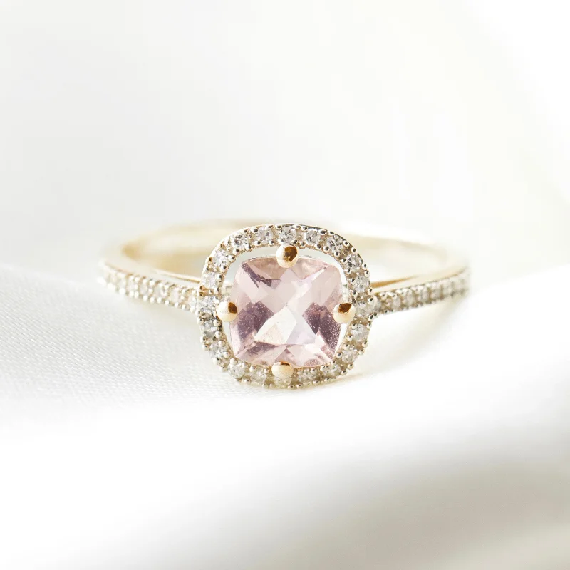 vintage-inspired moonstone necklace Juliet Morganite & Diamond Ring