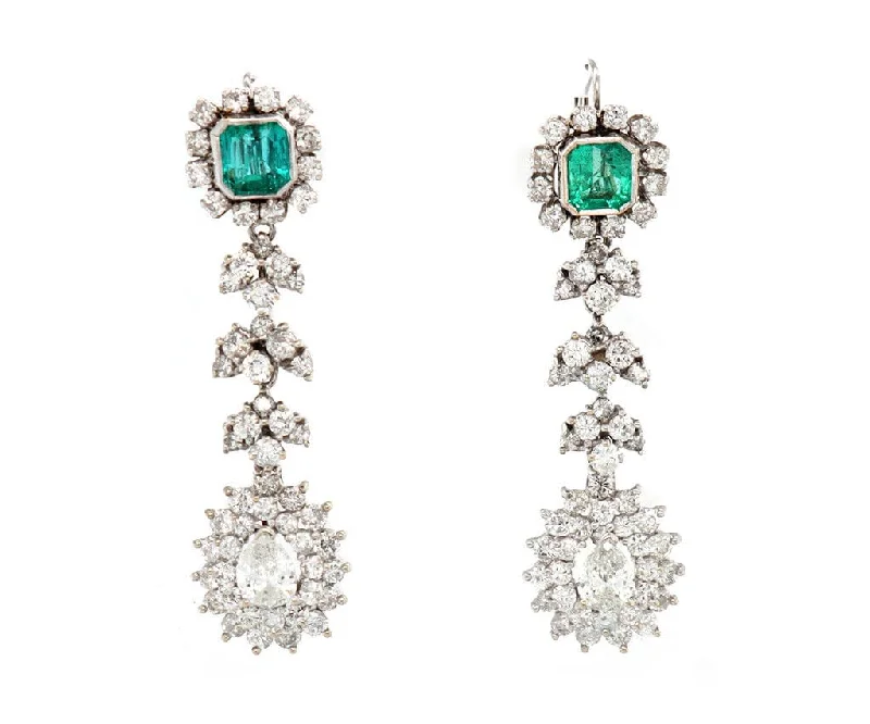 minimalist disc pendant necklace Kurt Wayne 1.75ctw Emerald and 4.50ctw Diamond Dangle Earrings in 14K