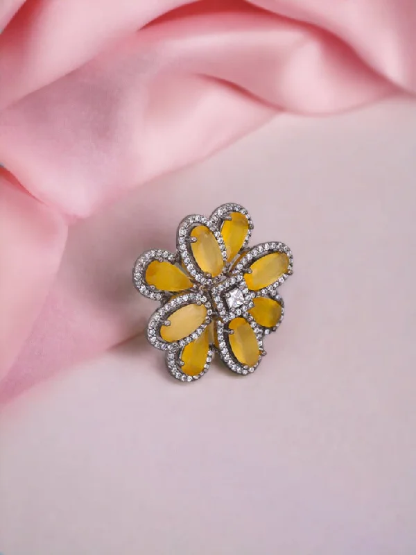 minimalist rose gold stacking rings Lemon Athina Zirconia Ring