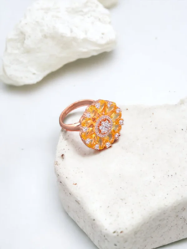 opal cluster ring unique Lemon Fotini Zirconia Ring