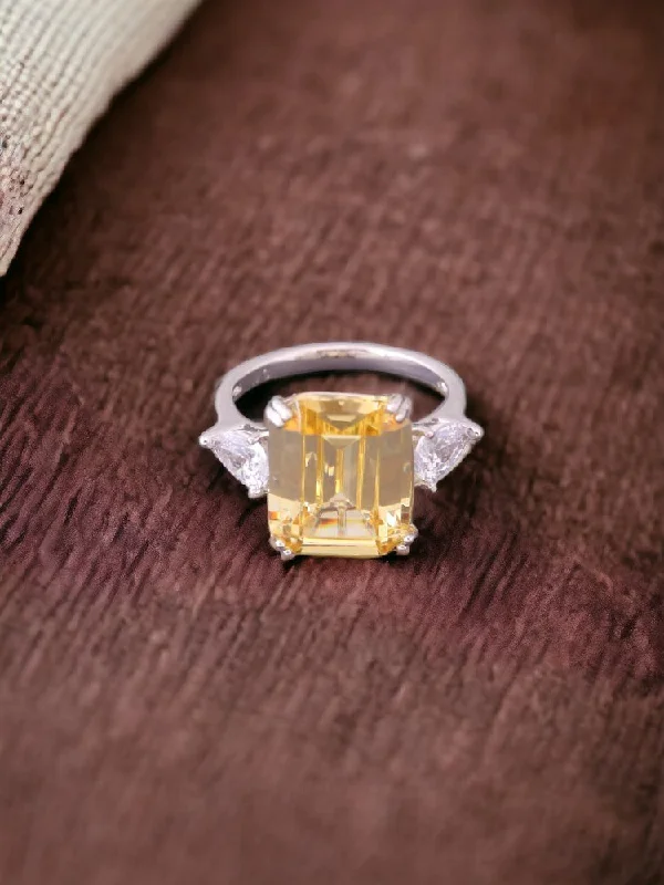 personalized coordinates ring custom Lemon Kaliope Ring