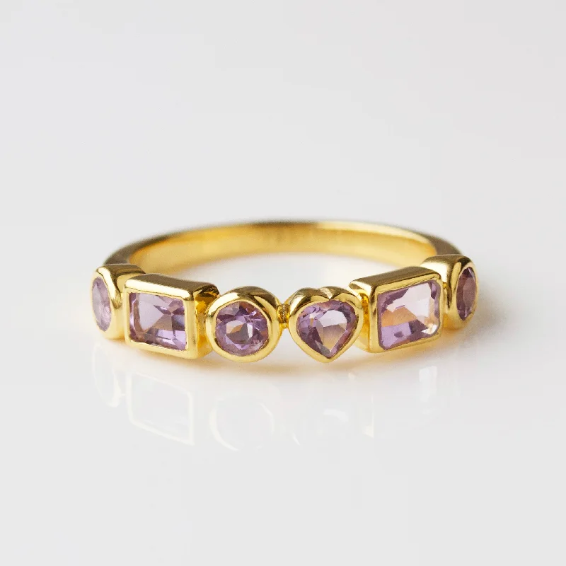 unique gemstone necklace handmade Louise Thompson Lucky In Love Amethyst Ring