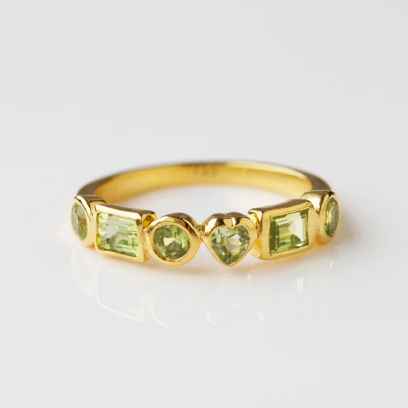 natural turquoise ring handmade Louise Thompson Lucky In Love Peridot Ring