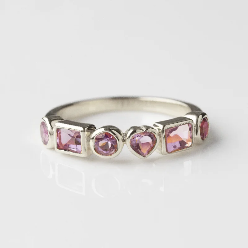oval cut engagement ring platinum Louise Thompson Lucky In Love Amethyst Ring