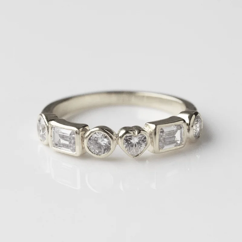 silver wave ring dainty Louise Thompson Lucky In Love Zircon Ring