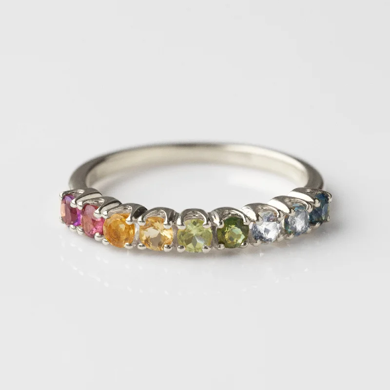 genuine ruby ring women Louise Thompson Lucky Over The Rainbow Eternity Ring