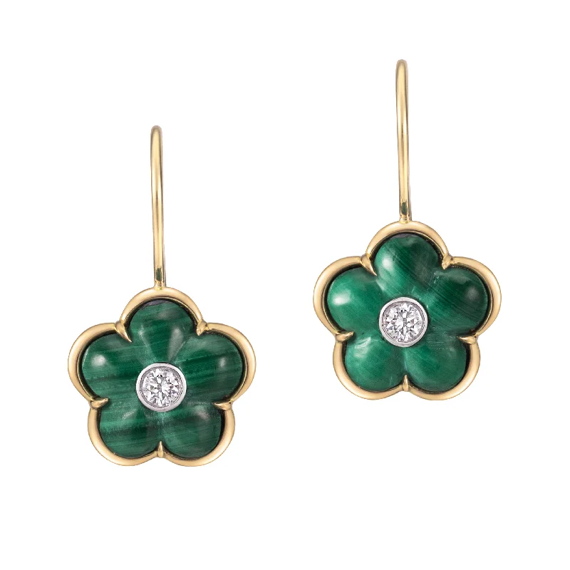 dainty heart charm necklace Malachite Fiore Earrings