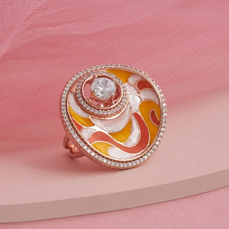 gold plated Cuban link chain Meenakari Zircon Finger Ring 169708