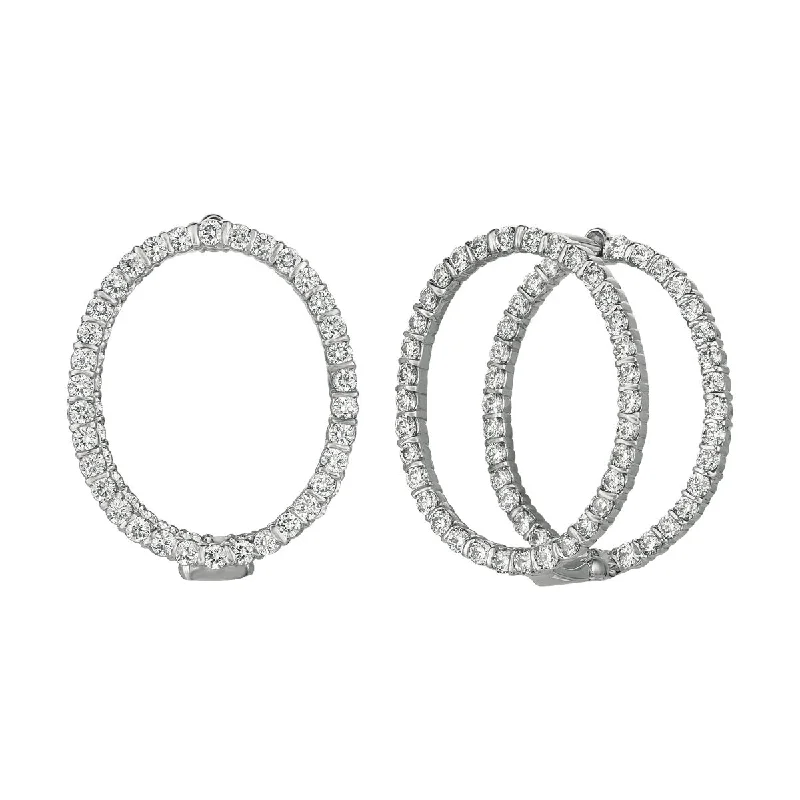 classic cubic zirconia pendant Minilok Miroir Small Diamond Oval Earrings