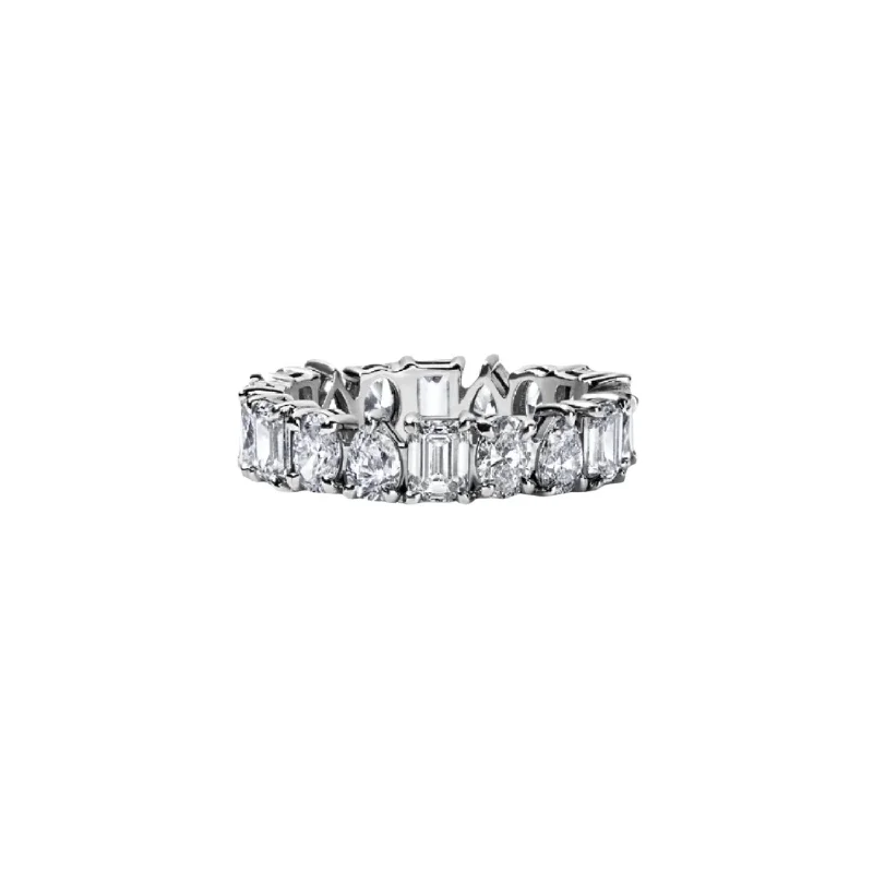 bold chunky cocktail ring Mixed Shaped Eternity Band 4.07ct