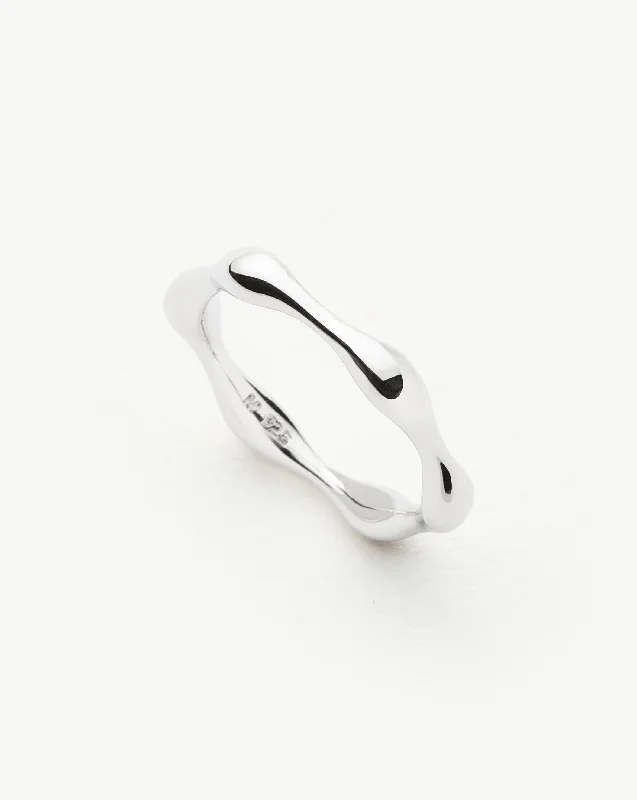 titanium spinner ring anxiety relief Molten Stacking Ring | Sterling Silver