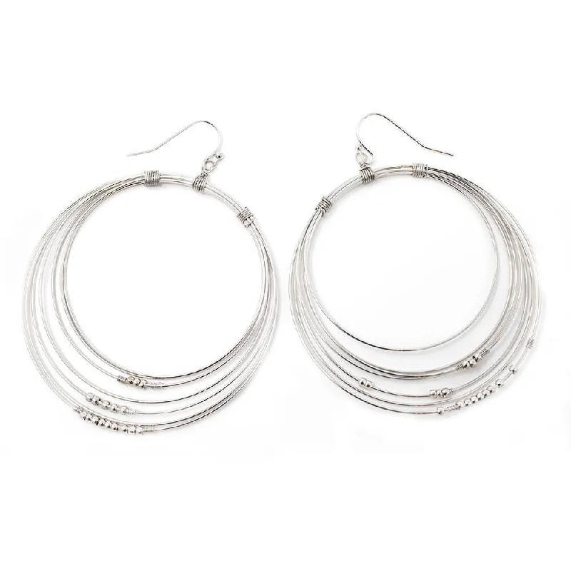 vintage rose gold engagement ring Multi Layered Hoop Earrings Silver Tone