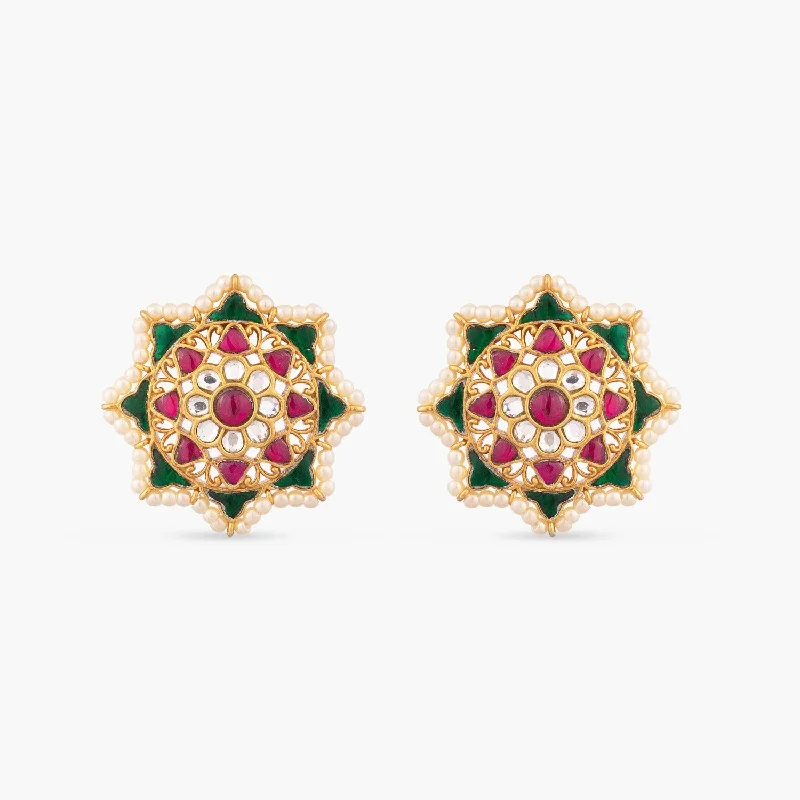 Nakshatra Jadau Silver Stud Earrings