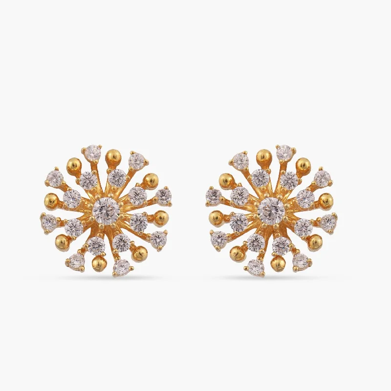 Nakshatra Silver CZ Stud Earrings