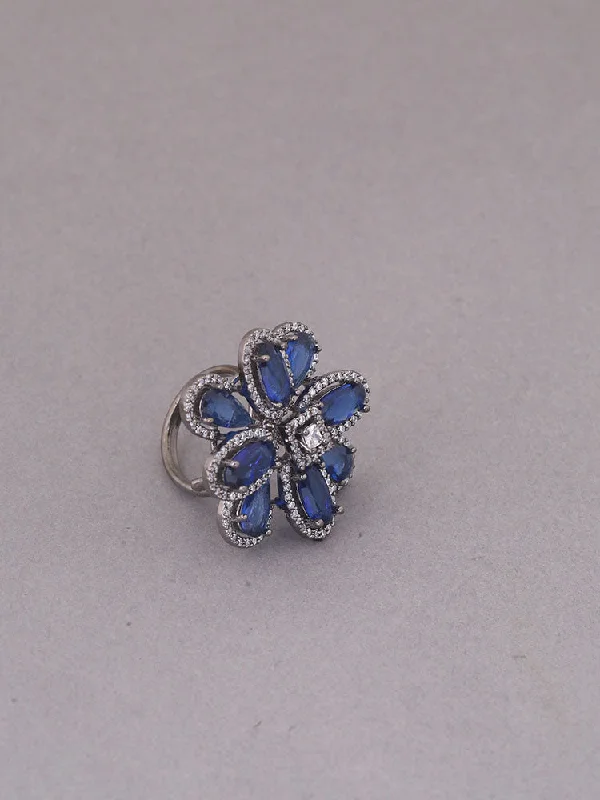 tiny opal stud earrings Navy Athina Zirconia Ring
