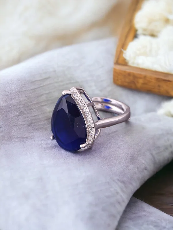 black pearl earrings classic Navy Ioanna Adjustable Ring