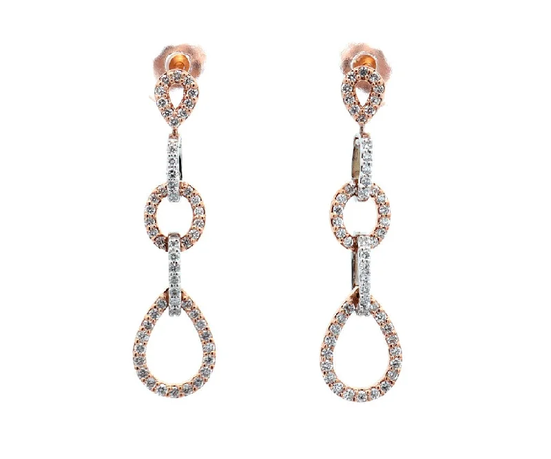 diamond halo pendant necklace New 0.25ctw Diamond Two Tone Link Dangle Earrings in 14Kv