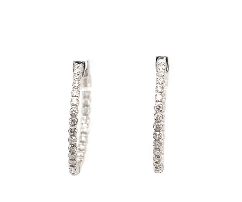 hexagon-shaped engagement ring unique New 0.68ctw Round Diamond Inside Out Hoop Earrings in 14K