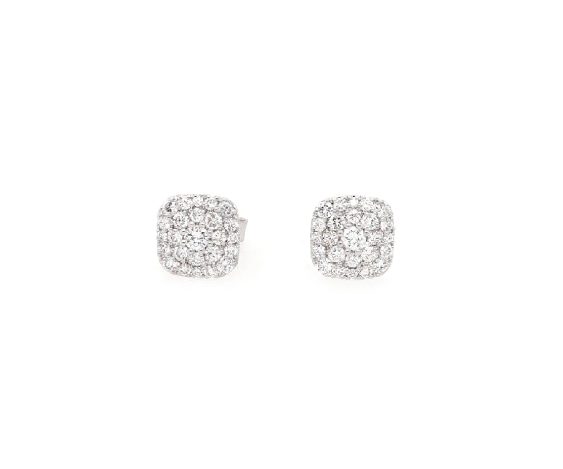 solid gold stacking rings set New 1.16ctw Round Diamond Cluster Cushion Shaped Stud Earrings in 14K