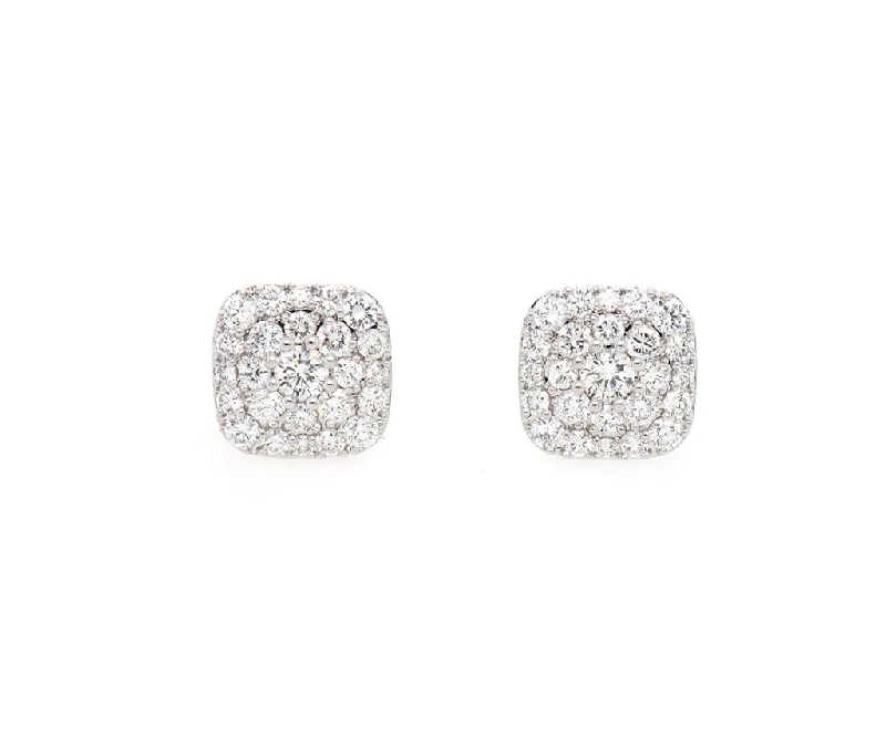 celestial sun and moon pendant New 2.18ctw Round Diamond Cluster Cushion Stud Earrings in 14K