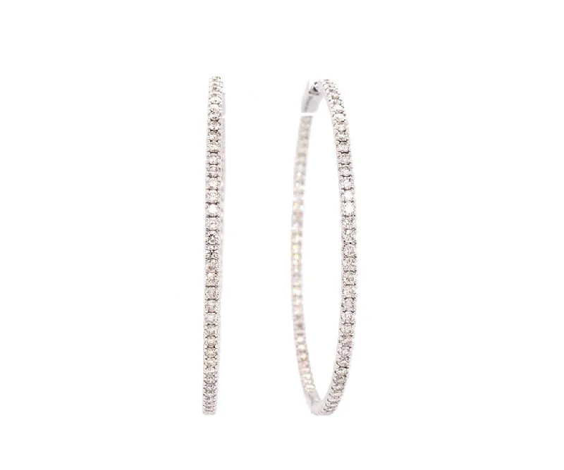 celestial moonstone ring gold New 2.75ctw Diamond Inside Out Hoop Earrings in 14K