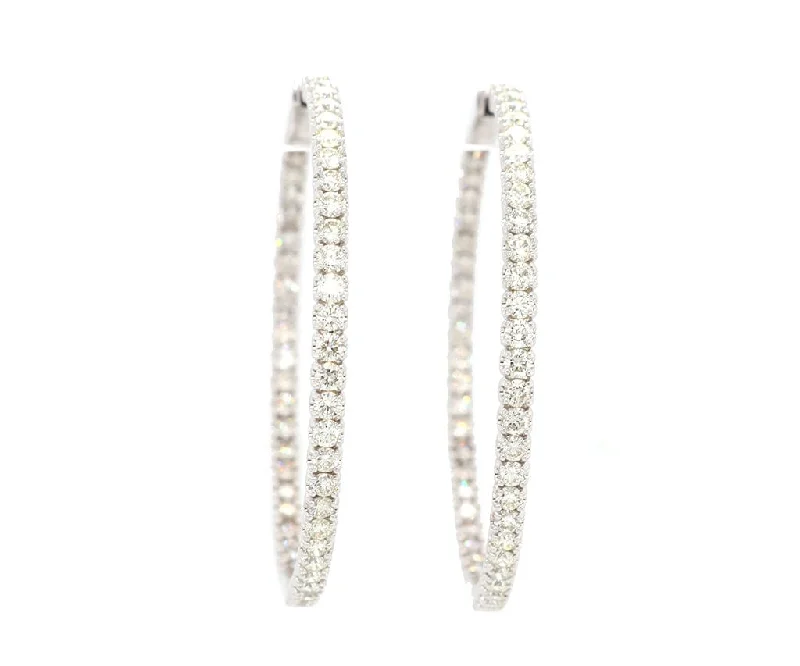 tiny opal stud earrings New 3.50ctw Diamond Inside Out Hoop Earrings in 14K
