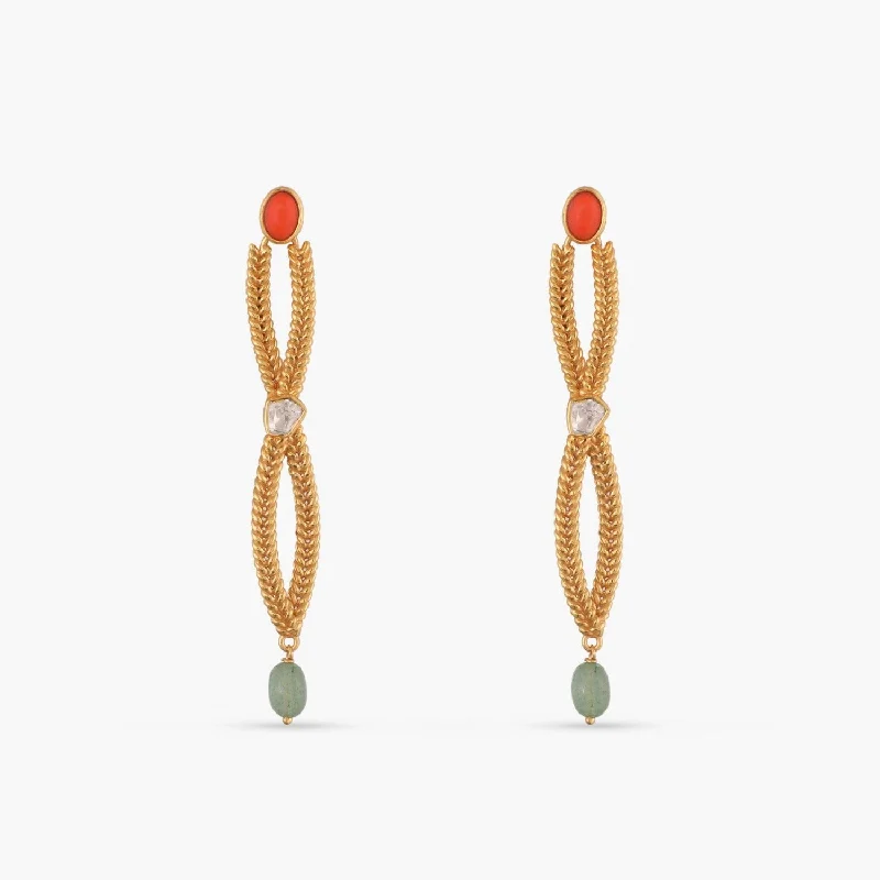 Oceanic weavers Braided Silver Drop Earrings