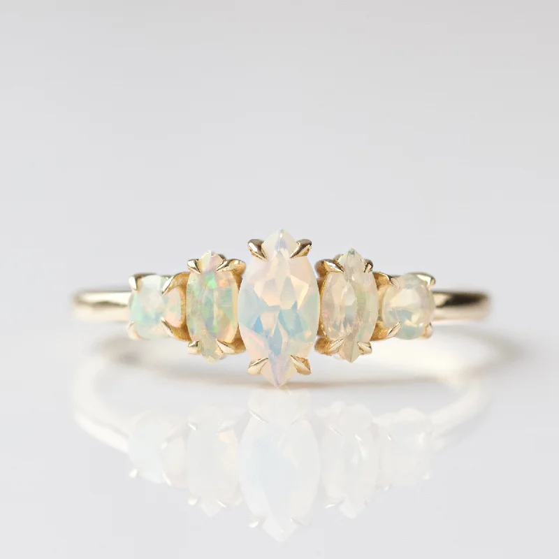 handmade raw stone engagement ring Hope Opal Marquise Ring