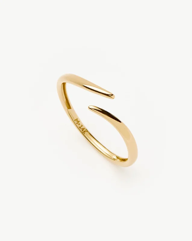 double-layered choker necklace Fine Open Claw Ring | 14ct Solid Gold