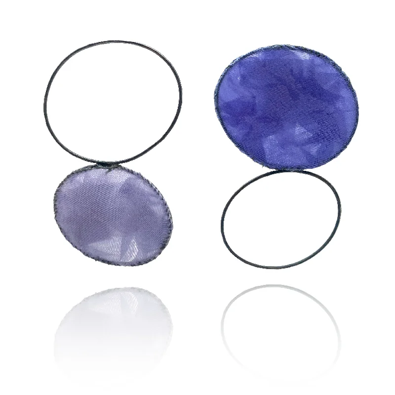 adjustable silver cuff bracelet Asymmetrical Purple Oval Stud Earrings