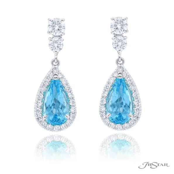 sterling silver angel wing pendant Paraiba & Diamond Drop Earrings