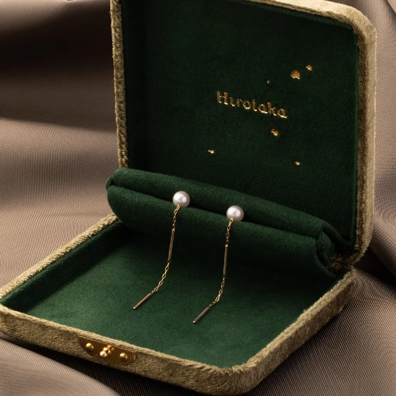 pearl and gold chain earrings HOLIDAY GIFT SET Akoya Pearl Toggle Earring