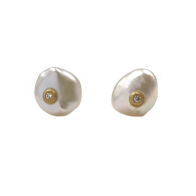 ruby and diamond engagement ring Petal Pearl Earrings, Medium