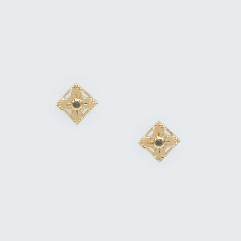 celestial moon and star bracelet Petite Harmony Gemstone Stud Earrings - Single Stone