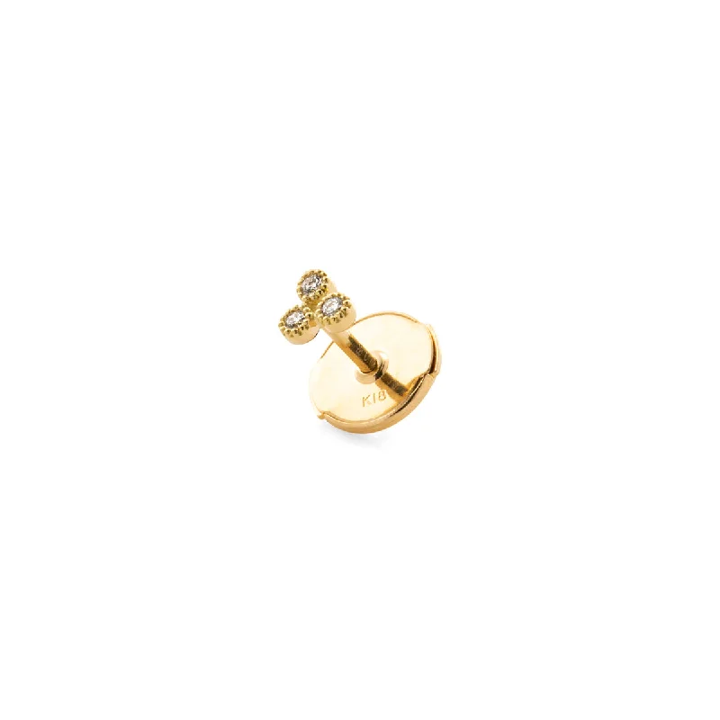 solid gold cartilage hoop 18k Pyramid Diamond Earring Small size