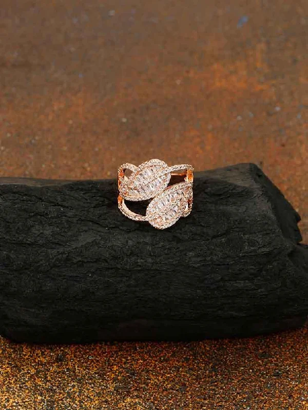 real turquoise drop earrings Rose Gold Vibhur Zirconia Ring