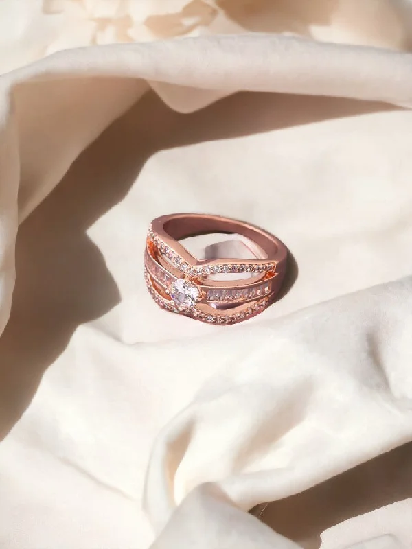 rose gold cartilage barbell Rose Gold Alana Zirconia Ring