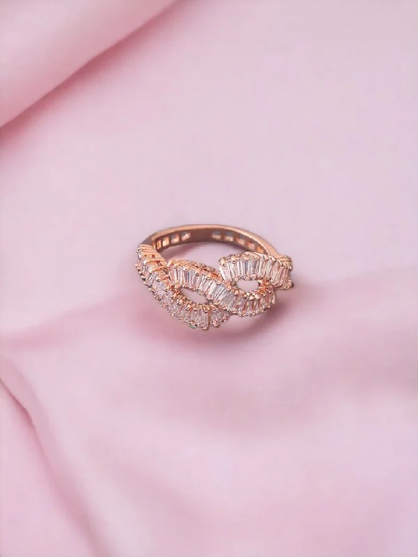 handmade silk thread earrings Rose Gold Amari Zirconia Ring