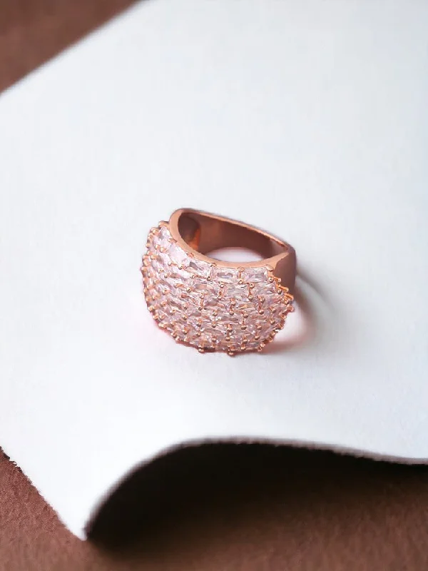 delicate marquise diamond band Rose Gold Bailey Zirconia Ring