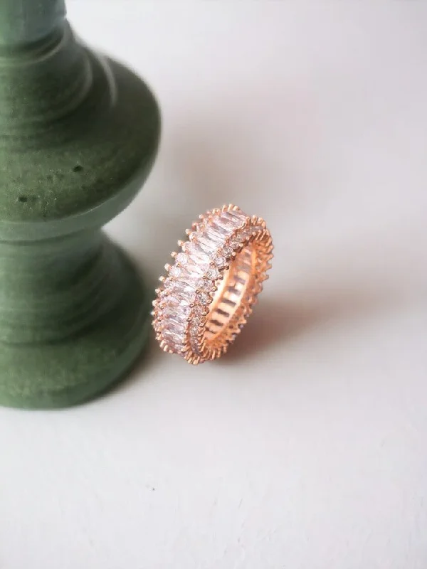 vintage rose-cut diamond ring Rose Gold Bhakti Zirconia Ring