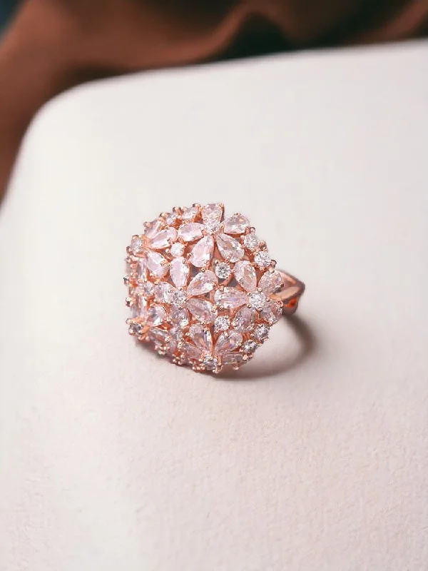 sterling silver arrow ring Rose Gold Cherika Zirconia Ring