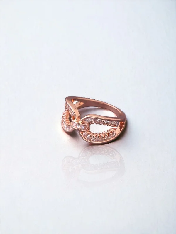 geometric diamond earrings gold Rose Gold Darshita Zirconia Ring