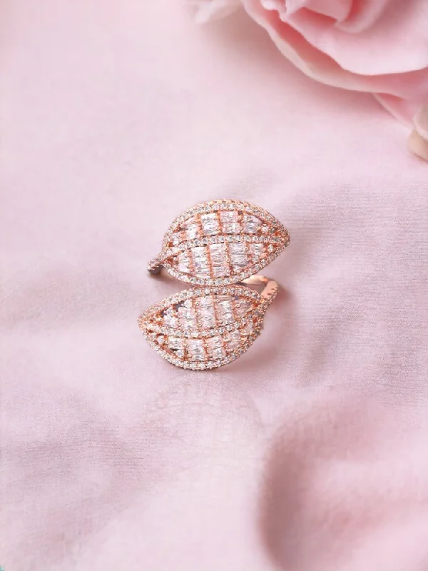 adjustable charm necklace Rose Gold Dhanuja Zirconia Adjustable Ring